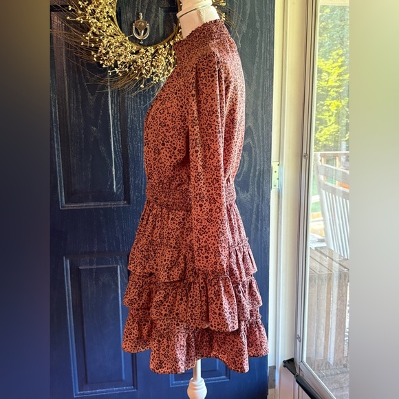 Love Riche Brown Long Sleeve Mock Neck Dress size L - Picture 3 of 8